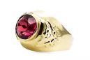 Or jaune 14 carats Rubis Anneau Vintage vrc078y